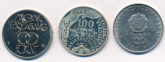 1980. 100Ft Ni "Szovjet-magyar közös űrrepülés" + 1985. 100Ft alpakka "Kulturális Fór...