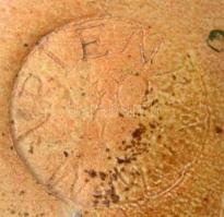 Ober Selters Nassau ásványvizes agyag palack, sérült, jelzett, m: 25 cm