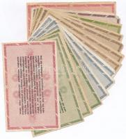 1946. 14db-os vegyes magyar adópengő bankjegy tétel, közte fordított címeres, sorozat- és sorszám né...