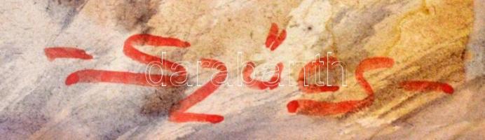 Szűcs jelzéssel: Ősz, akvarell, karton, 24x32cm