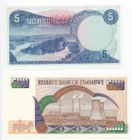 Vegyes: Nigéria 1984- 5N + 10N + Uganda 1966. 5Sh +  Zimbabwe 2001. 500$ T:I,I-,III
Mixed: Nigeria ...