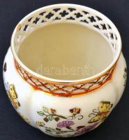 Zsolnay kaspó, porcelán, kézzel festett,  jelzett, hibátlan, 10x9cm