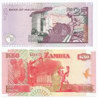 Vegyes: Mauritius 2003. 25R + Zambia 1992. 50K T:I-,I
Mixed: Mauritius 2003. 25 Rupees + Zambia 199...