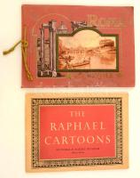 cca 1920-40 Római városképes nyomtatvány 80 képpel, 20x27cm+ The Raphael Cartoons, Victoria-Albert Musem, 18x25cm