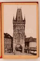 1893 Prága keményhátú fotók, Römmler-Jonas, Dresden, 20db, díszes, elvált fedőborítóval17x11cm