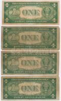 Amerikai Egyesült Államok 1935. 1$ kék pecséttel "Silver Certificate" (4x) T:III,III- fo.
...