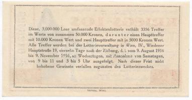Ausztria / Bécs 1916. "Hadi sorsjegy" 10h-ről T:I-
Austria / Vienna 1916. "Kriegs-lo...