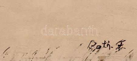 Roth jelzéssel: Téli ház. Olaj, farost, 36×45 cm