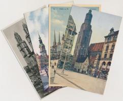 16 db RÉGI városképes lap; Németország, Svájc, Lengyelország, főként templomok / 16 pre-1945 town-view postcards; Germany, Switzerland, Poland, mostly curches