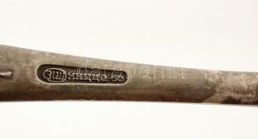 Alpakka kanalak és kések, 4+4 db, jelzett, h: 21 és 23 cm