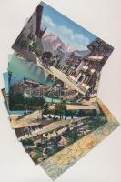 73 db RÉGI osztrák városképes lap, térképlapokkal, vegyes minőségben / 73 pre-1945 Austrian town-view postcards, with map postcards, mixed quality