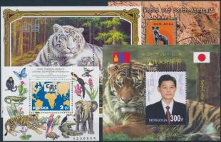 2001-2006 Tiger 4 blocks, 2001-2006 Tigris motívum 4 klf blokk