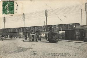 La Plaine Saint-Denis, La Barriere, Station de Tramways / tramway station, railway bridge, TCV card (EM)