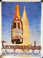 Toronymagasságban a Szent István Porter Sör, reprint plakát, 89x68 cm