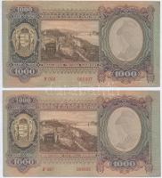 1943. 1000P (2x) nyomdai papírráncokkal T:III