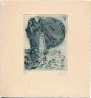 Walter Rehn (1884-1951): Ex libris BrisO Hillinger. Rézkarc, papír, jelzett, 9,5×7,5 cm