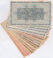 1946. 16db-os vegyes magyar adópengő bankjegy tétel, közte fordított címeres, sorozat- és sorszám né...