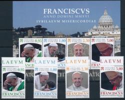 Pope Francis margin set + block, Ferenc pápa ívszéli sor + blokk