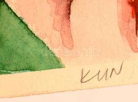 Kun jelzéssel: Alma és bor. Akvarell, papír, 30×21 cm