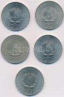 NDK 1971A 20M "Ernst Thälmann" (5x) T:1-,2 GDR 1971A 20 Mark "Ernst Thälmann" (5...