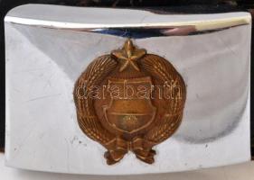 cca 1960 Rendőrségi bőröv Kádár-címerrel, h: 80 cm