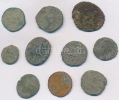 Római Birodalom 10db-os tisztítatlan bronzpénz tétel T:3 Roman Empire 10pcs of uncleaned bronze coins C:F