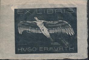 Lehr-Göller Bela (?-?):  Erotikus ex libris Hugo Erfurth. Fametszet, hártyapapír, jelzett, 7,5×10,5 cm