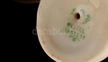 Hollóházi porcelán kormorán, kézzel festett, jelzett, hibátlan, m: 14 cm