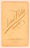 cca 1890 A tűzoltó, Antal Béla műterméből, 11x6.5 cm