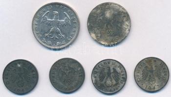 Német 3. Birodalom 1935A 1M Ni + 1940A 1pf Zn + 10pf Zn + 1941B 1pf Zn + 1942A 1pf Zn + 1943D 1pf Zn...