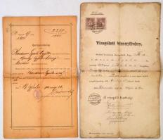 1897-1921 Vegyes gépész okmány hagyaték (jegyzőkönyvi kivonatok, bizonyítványok, iparigazolvány, sza...