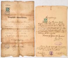 1897-1921 Vegyes gépész okmány hagyaték (jegyzőkönyvi kivonatok, bizonyítványok, iparigazolvány, sza...