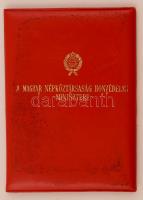 1984 Bp., A Magyar Népköztársaság által adott kitüntető oklevél Czinege Lajos nyomtatott aláírásával