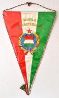 MRASZ címeres selyemzászló, 23x35 cm