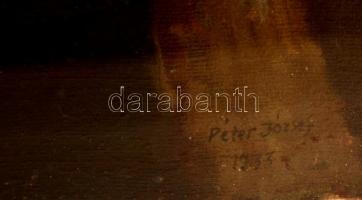 Péter József(?-?): Önarckép. Olaj, vászon, üvegezett fa keretben, jelzett, 51x41 cm