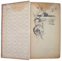 Nagy alakú dombornyomott Art Nouve fedelű képeslap album 60 lappal, összesen 300 férőhellyel, kis sz...