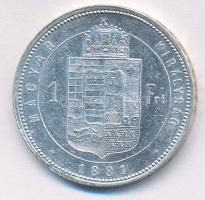 1881KB 1Ft Ag "Ferenc József / Középcímer" T:2 kis patina 
Adamo M15