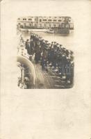 1917 November 19, Trieste, IV. Károly király látogatása az SMS Aspern Zenta-osztályú védett cirkálójának fedélzetén, haditengerészek díszruhában / 1917 Trieste, Charles IV visiting SMS Aspern, on board, photo (EK)