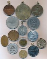 14db-os vegyes díjérem, emlékérem tétel, sportérem tétel, közte 1935. "Bethlen Gábor Polgári Lö...