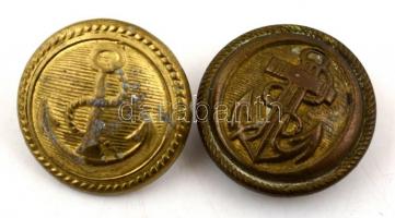 Háború előtt régi tengerész gombok, változó állapotban, egy részük kopott, a többi jó állapotban, 23...