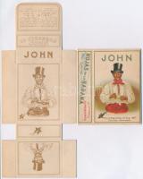 cca 1890 John cigarillos 2 db litho szivarka doboz  / Vintage Cuban cigar boxes