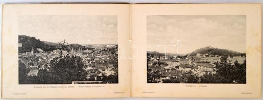 cca. 1910 Brassó, Kronstadt. Verlag der Buchhandlung Wilh. Hiemesch. Leporelló díszes papírborítóban...