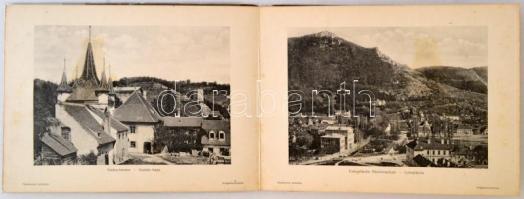 cca. 1910 Brassó, Kronstadt. Verlag der Buchhandlung Wilh. Hiemesch. Leporelló díszes papírborítóban...