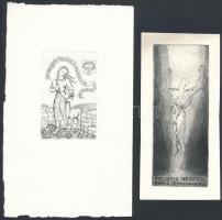 6 db külföldi ex libris:, rézkarc, papír, jelzett a karcon (Votlucka, Bötel, Sadwsvei, Vodzazka, Pei...