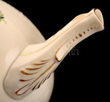 Herendi virág mintás hiányos teás készlet, kézzel festett, jelzett, hibátlan, összesen: 8 db