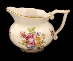 Herendi virág mintás hiányos teás készlet, kézzel festett, jelzett, hibátlan, összesen: 8 db