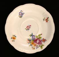 Herendi virág mintás hiányos teás készlet, kézzel festett, jelzett, hibátlan, összesen: 8 db