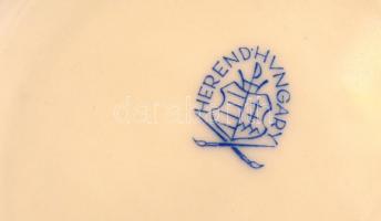 Herendi virág mintás hiányos teás készlet, kézzel festett, jelzett, hibátlan, összesen: 8 db