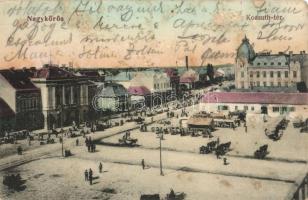 Nagykőrös, Kossuth tér, piac, kiadja Székely Albert (fl)