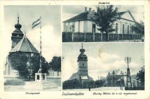 Sajószentpéter, Országzászló, Kultúrház, Horthy Miklós tér (fa)